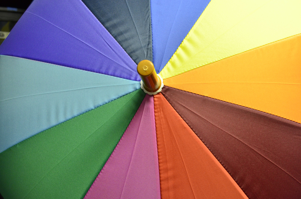 Large Rainbow Panel Gay Pride Umbrella - LGBT Gay and Lesbian Pride Gifts and Merchandise