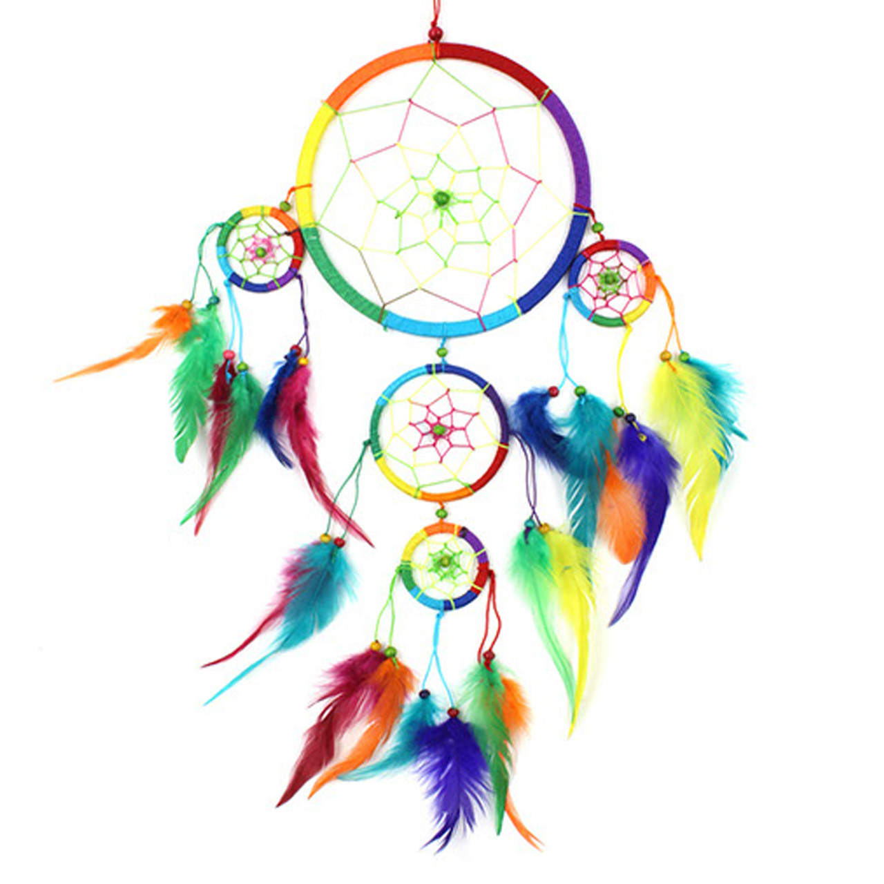 Extra Large - Lesbian and Gay Pride Rainbow Dream Catcher (6 Inch Top Loop) Dream Catcher. Great for homes, windows, rooms and more. dream catcher or hanging, gay party supplies, dream catchers, lesbian party supplies,  LGBTQ party supplies