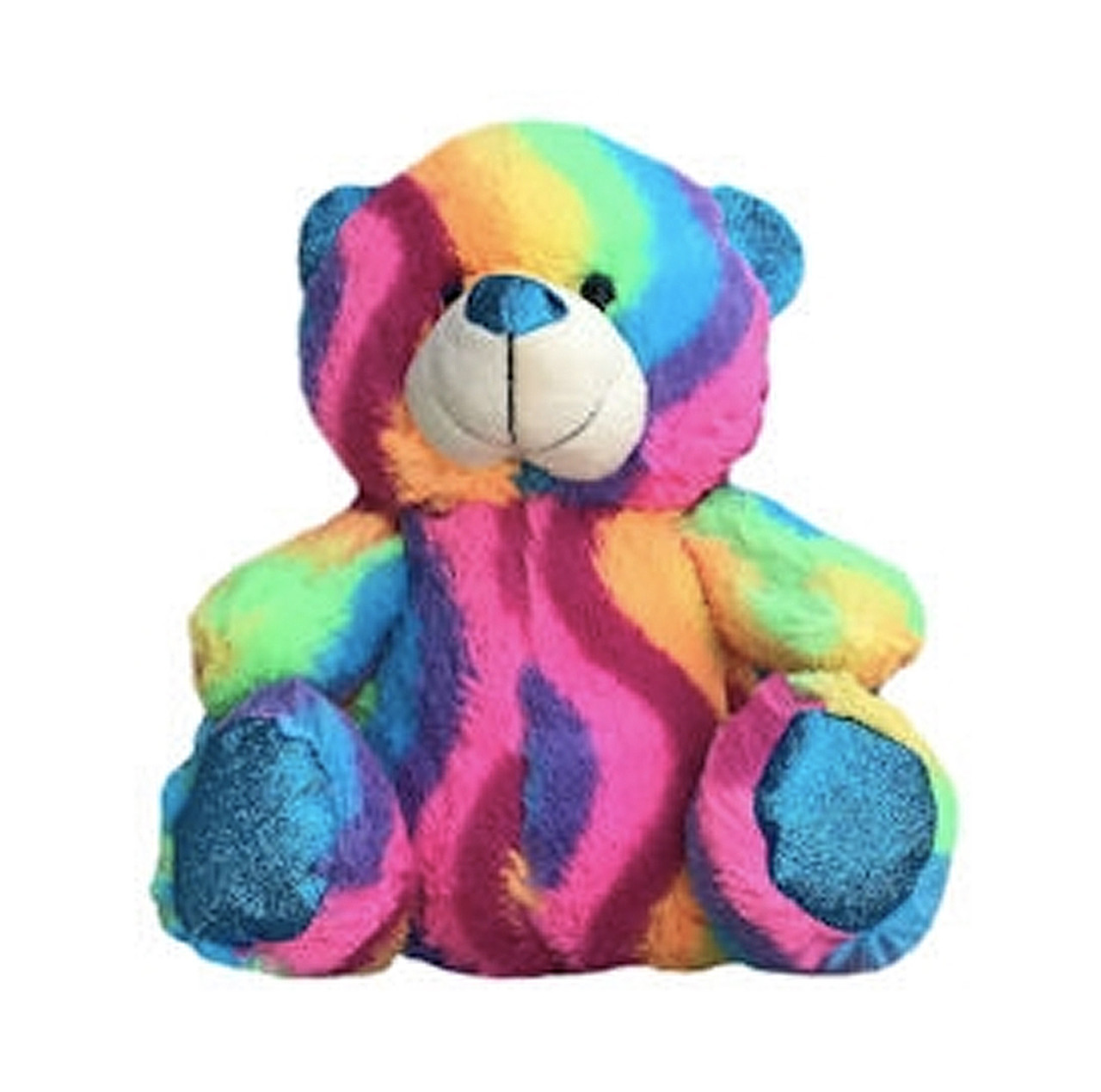 11" Inch Tall Plush Wave Rainbow Teddy Bear - LGBT Gifts - Lesbian and Gay Gift, rainbow plush bear, lesbian gifts, gay teddy bear, lesbian teddy bears, LGNTQ gifts, pride merch, pride shop, gay store, gay shop,