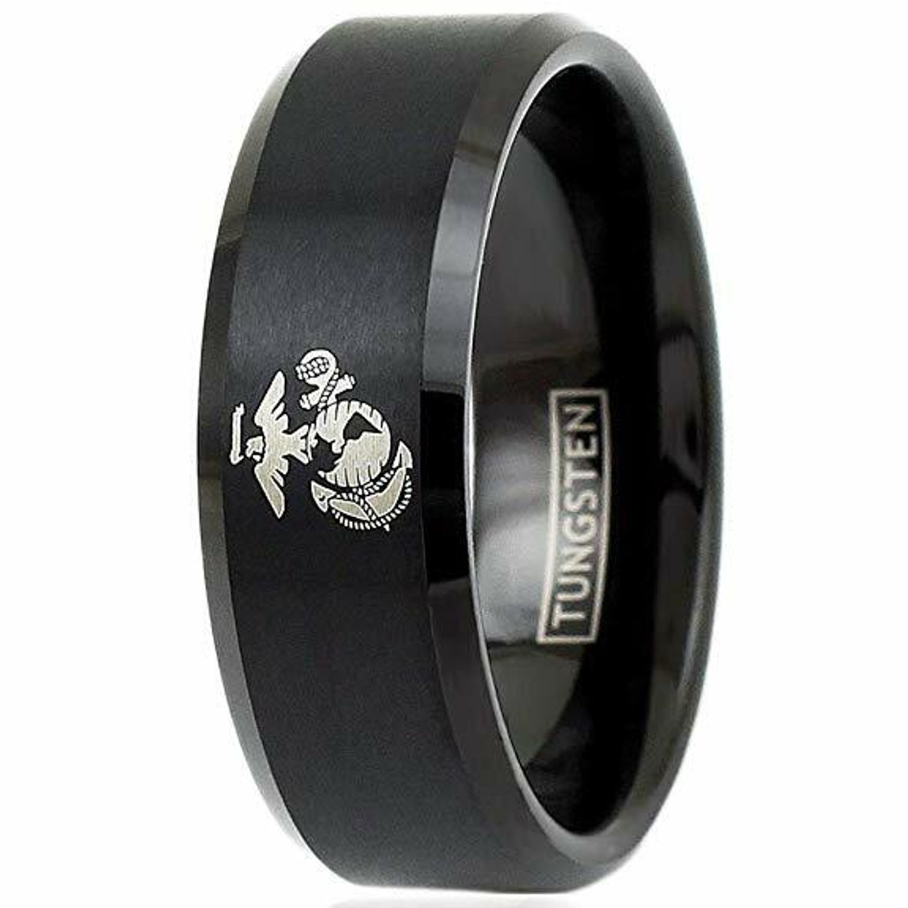 u.s marines ring black