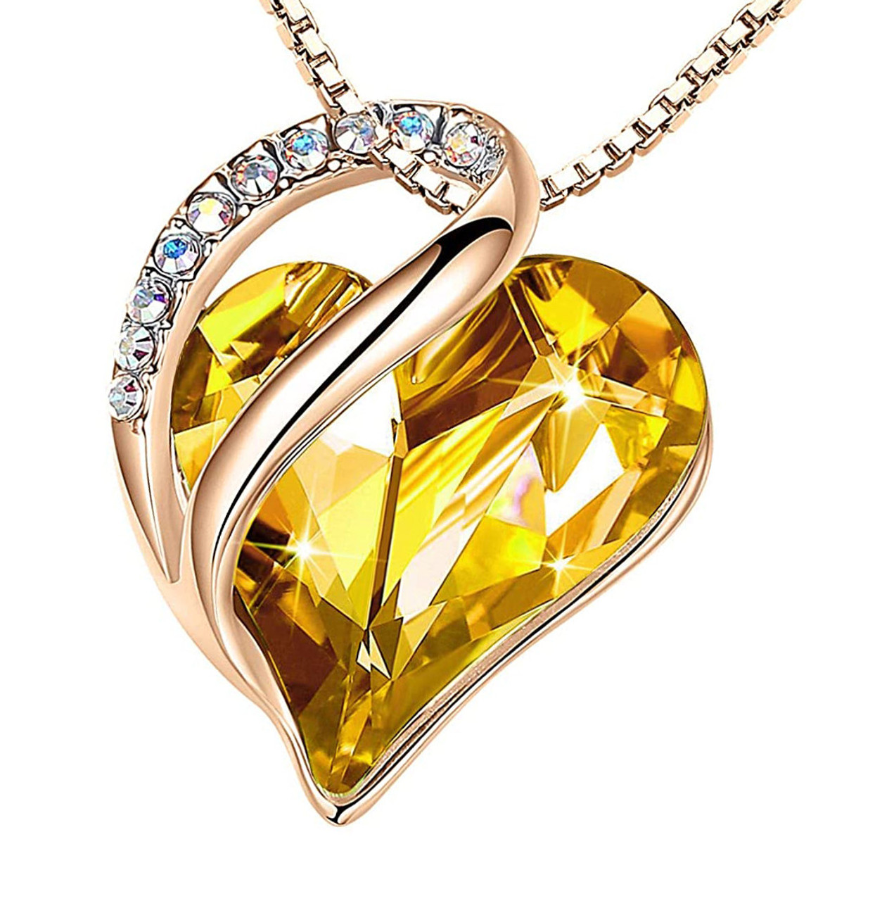 Yellow Crystal Butterfly Necklace - Zenee.in