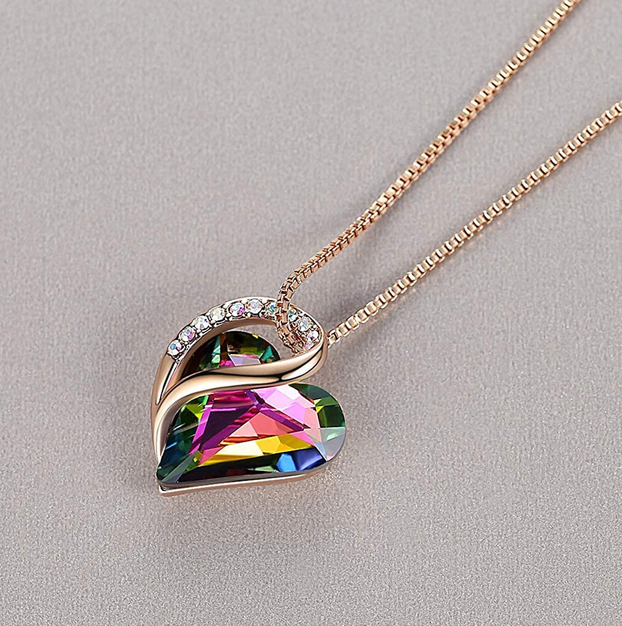 Gay Pride / Lesbian Dark Rainbow Obsidian Crystal (Rose Gold