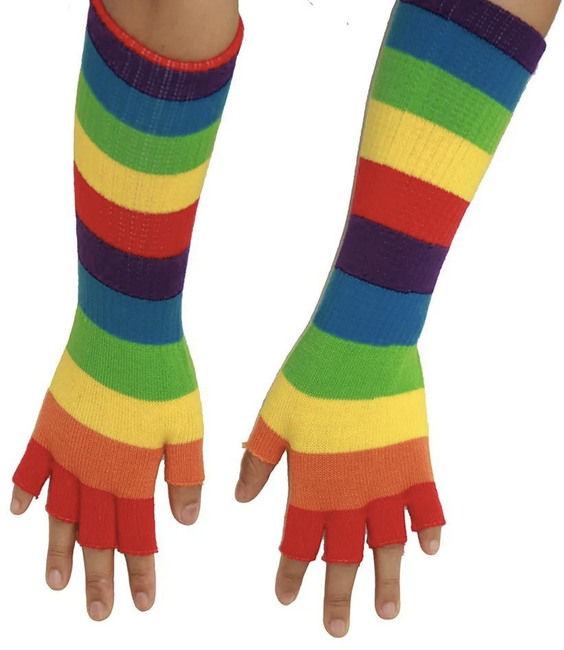 Gay Pride Ultra Long Fingerless Gloves - LGBT Gay and Lesbian Pride Apparel and Clothing, arm length rainbow gloves, gay flag clothing, gay pride clothes, lesbian gloves, pride gloves,  pride apparel,
gay pride apparel,
gay apparel,