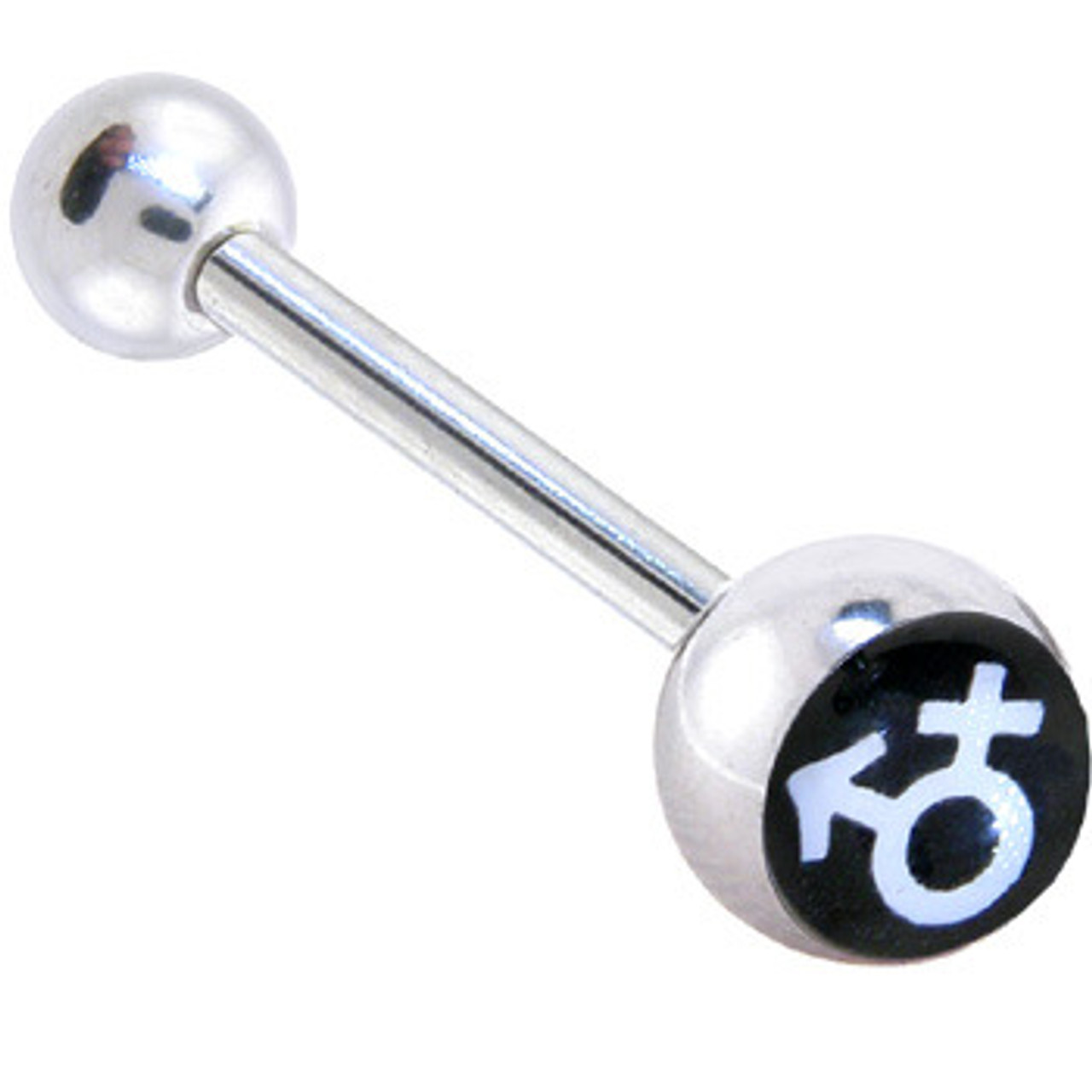 Male Female Symbol Tongue Ring (Black & White) - Supporter LGBT Pride (Tongue Ring/Body Jewelry)
 bi pride tongue ring, pansexual tongue ring, bi pride tongue ring, pan pride tongue ring, bisexual tongue ring, pansexual tongue ring, bisexual tongue ring, , bi pride body jewelry, pan pride body jewelry, trans pride tongue ring, transgender pride tongue ring, trans pride tongue ring, transgender tongue ring, transgender body jewelry, pansexual tongue ring