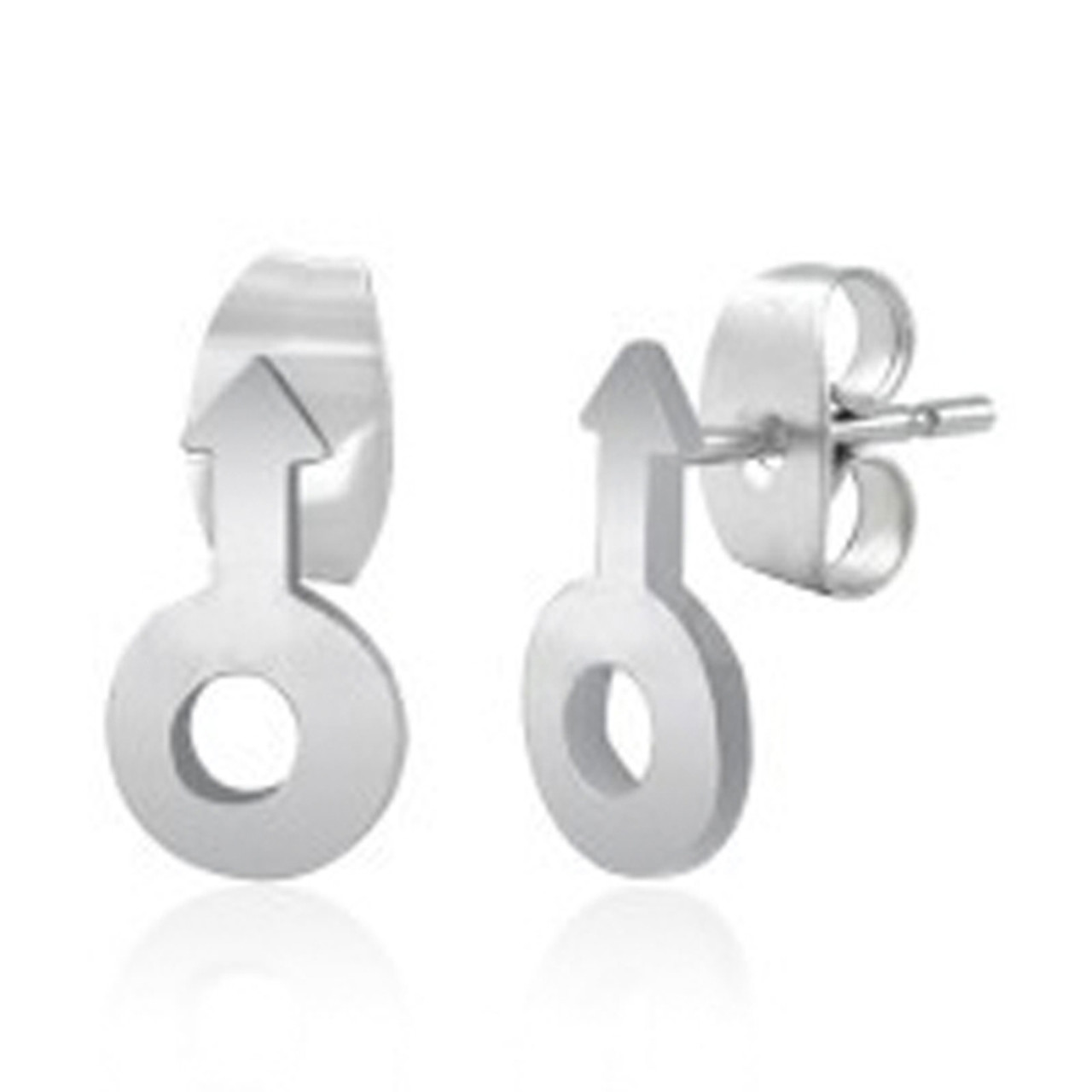 Male Mars Symbols - Gay Earrings / Gay Pride - Cut Out Style - Steel , male symbol earrings LGBTQ, gay mens earrings