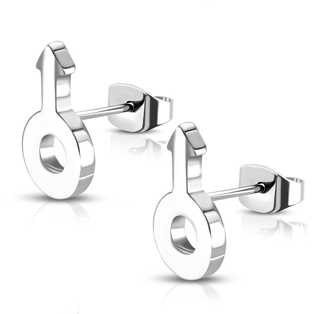 Male Mars Symbols Gay Earrings / Gay Pride Cut Out Style Steel