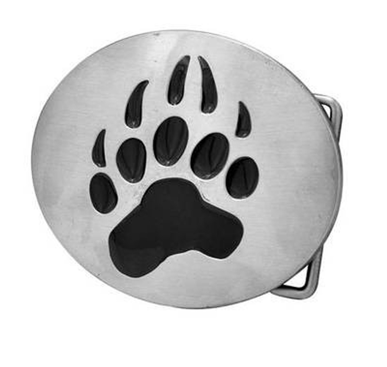 Bear Pride Oval Steel Belt Buckle (Bear Paw) - Gay Pride Clothing Accessories
