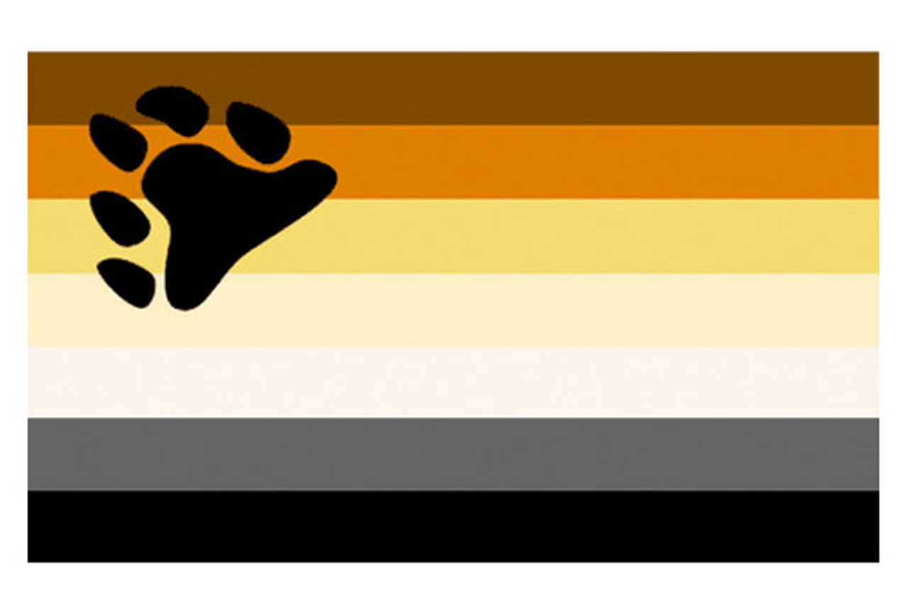 Bear Pride Flag / Gay Pride (Paw Symbol) - 3 x 5 Polyester Flag