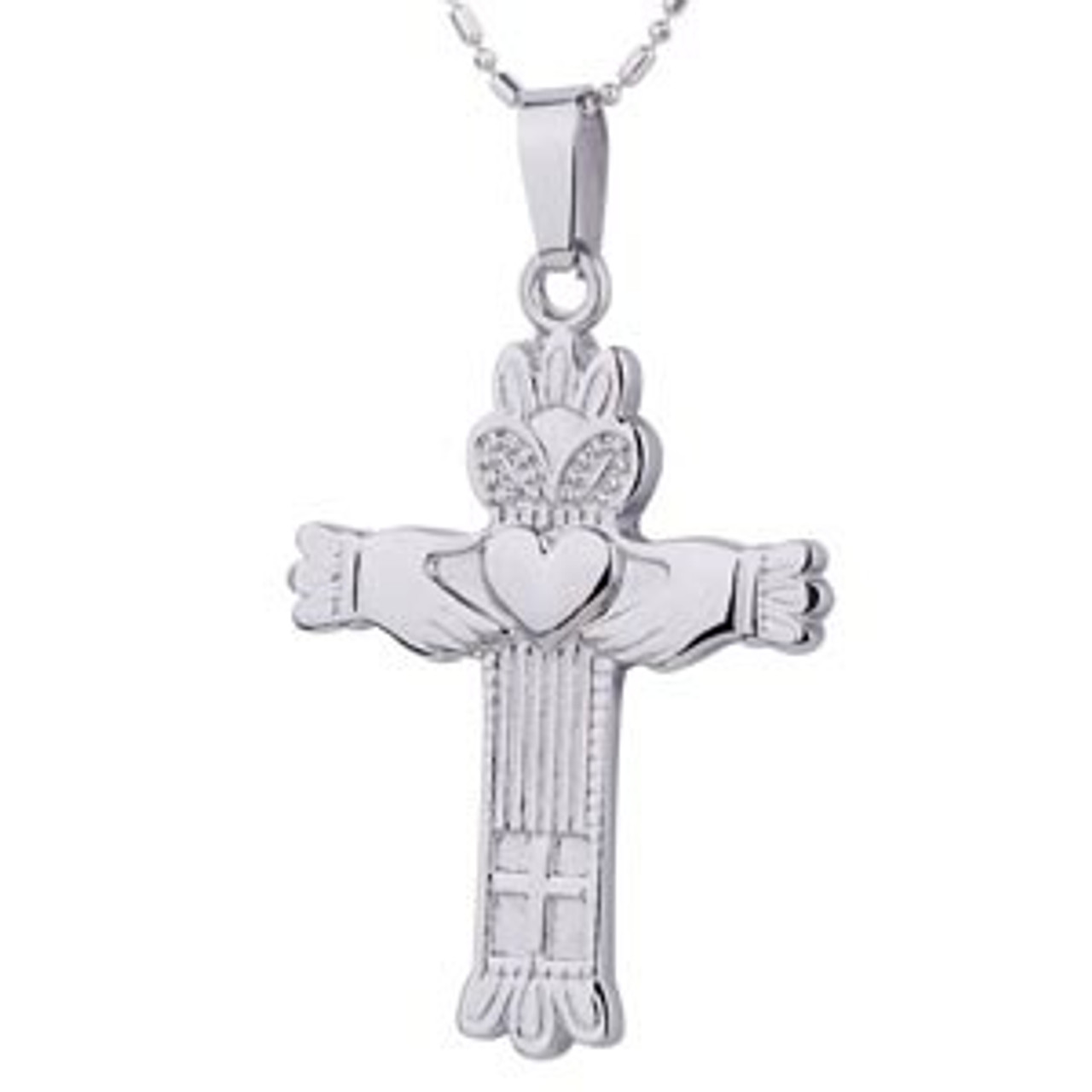 Claddagh Cross Necklace | Sterling Silver Claddagh Cross Necklace