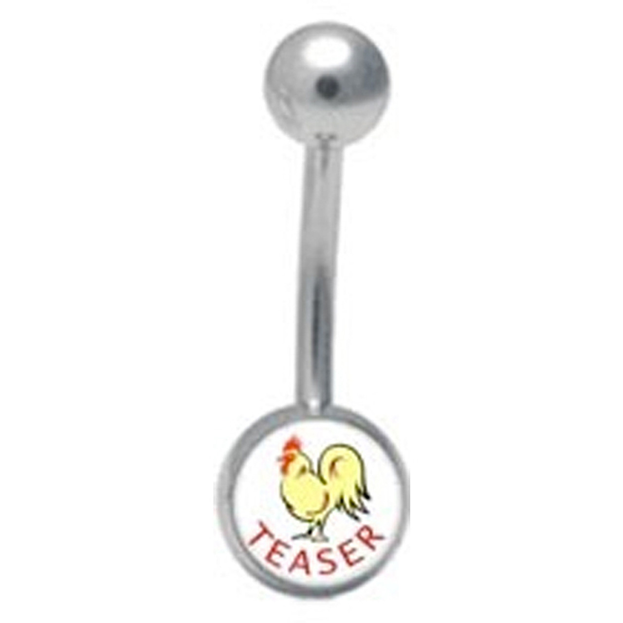 Blue Rooster Tail belly button ring