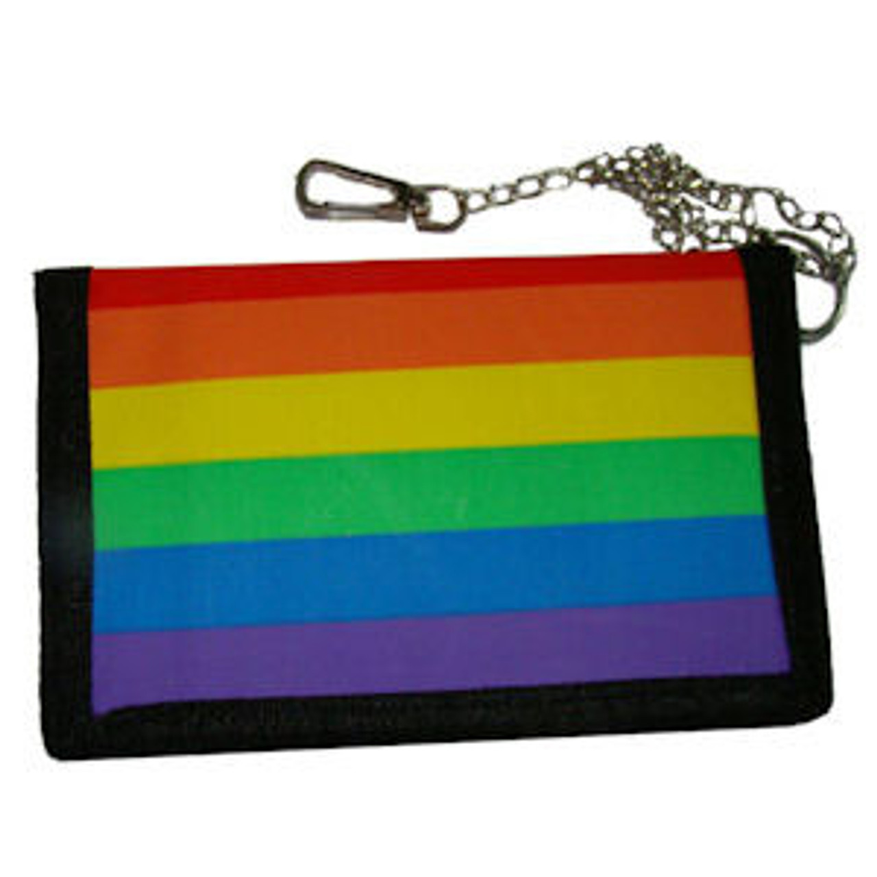 Full Rainbow Pride Velcro Wallet w/ 13" Chain- LGBT Gay and Lesbian
