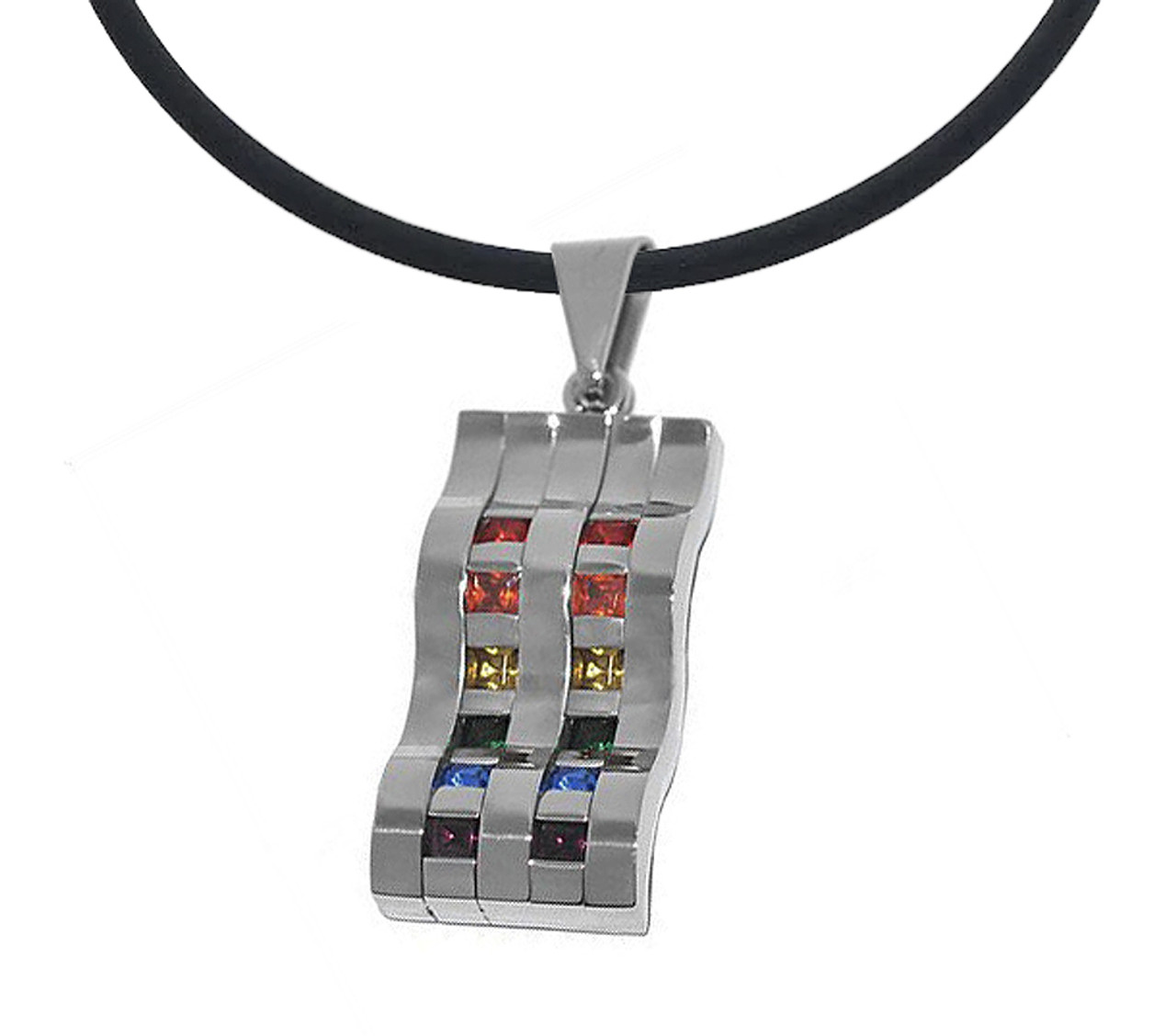 rainbow wave pendant, rainbow dog tag necklace, lgbtq store near me, gay pride shop, lgbt stuff, gay jewelry, lesbian jewelry, rainbow pendants, rainbow CZ pendants, rainbow necklaces, pride necklaces, LGBTQ jewelry, gay jewellery, gay pride necklaces, rainbow flag necklaces, pride necklaces, gay necklaces