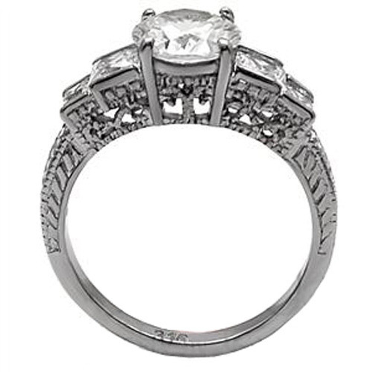 Emmas Classic 5 Stone Ring - Stainless Steel Engagement Ring / Wedding Band for Women