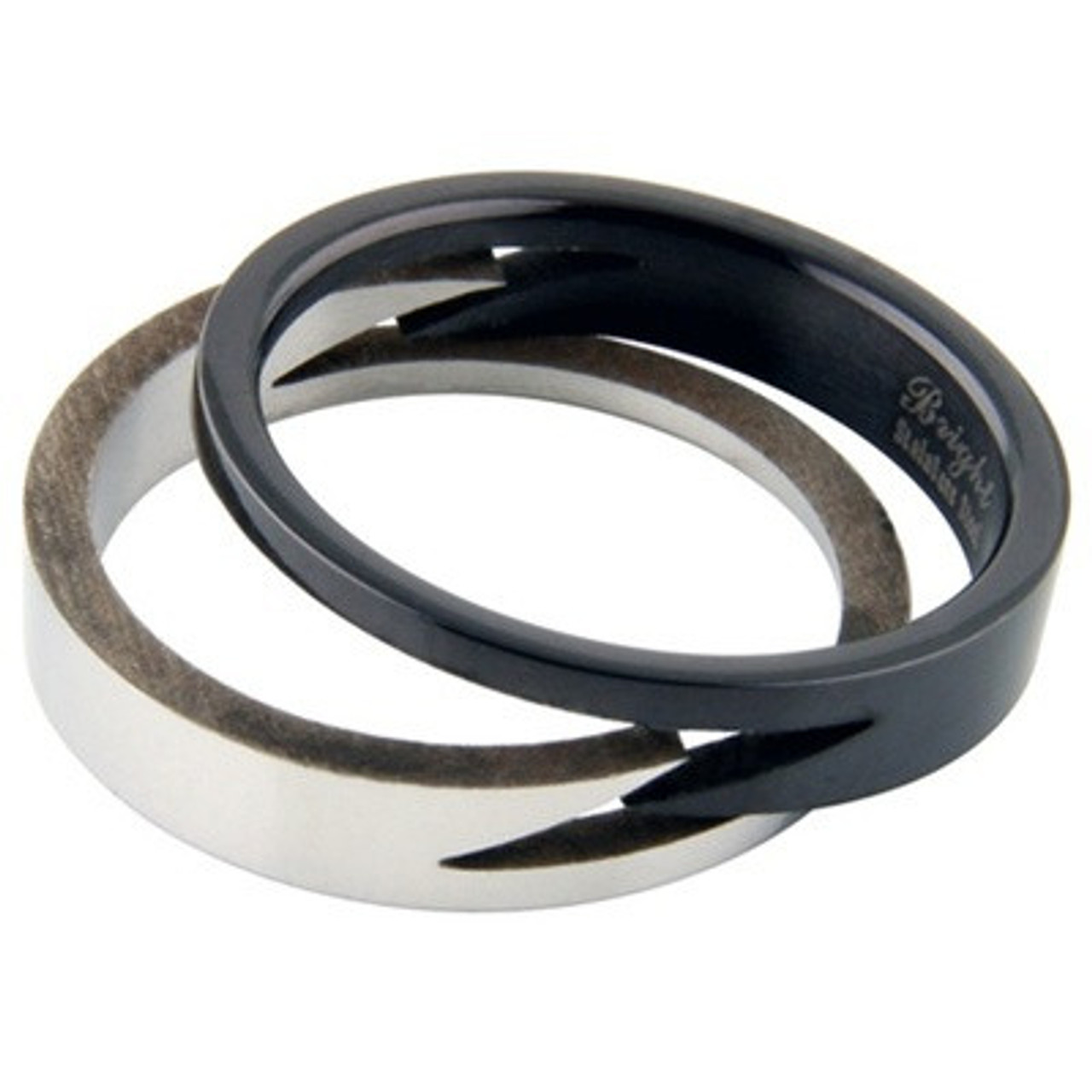 Lightning Style Biker Ring -  Gothic 316L Stainless Steel (2 piece sectional band)