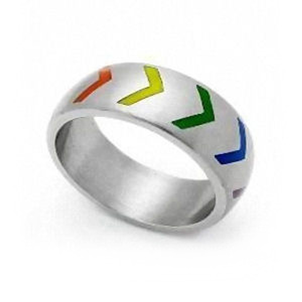 Gay Rainbow Tire Style Ring - Gay and Lesbian Pride rainbow ring, gay flag ring, pride ring