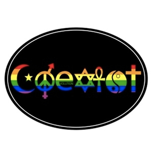 Coexist - Rainbow Pride Symbols - Pride LGBT Gay and Lesbian - Car Magnet, coexist bumper, gay store, pride store