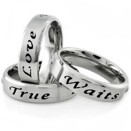 True Love Waits - Promise Ring (6mm) 316L Stainless Steel with CZ stone