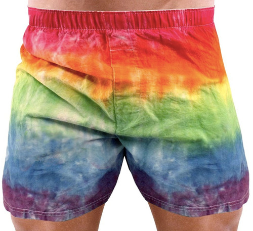 Rainbow Boxer Shorts - LGBT Clothing Lesbian and Gay Pride Apparel Boxers,   gay gift,
lesbian gift, gay men underwear,  gay clothing, rainbow boxers,
underwear for gay men, LGBT stuff,  gay pride boxers, rainbow tie dyed boxer shorts,