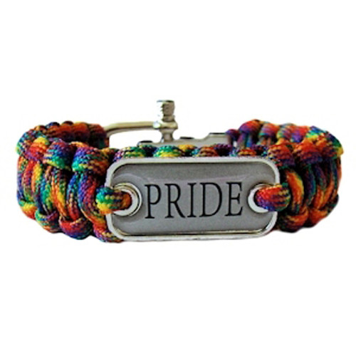 Braided Rainbow Pride Plate Paracord Bracelet - Gay Pride Bracelet - LGBT Lesbian Pride Wristband -  rainbow paracord bracelets, lesbian pride bracelet, lesbian wristlet, lesbian wristband, lesbian bracelet, rainbow paracord bracelets, pride gear  gay paracord bracelets, lesbian paracord bracelets, black and rainbow  paracord wristband pride gear, gay bracelet, rainbow bracelet,  pride bracelet, gay jewelry, gay pride bracelet, rainbow flag bracelet, rainbow wristlet, rainbow wristband pride bracelet, pride apparel