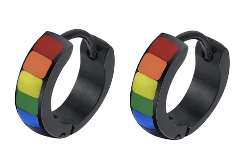 Rainbow flag earrings, gay pride flag earrings, rainbow earrings, - Surgical Steel Hoop Huggie Gay and Lesbian Pride Earrings  lesbian earrings,  lesbian jewellery, lesbian pride earrings, lesbian stud earrings,  gay earrings, rainbow earrings, . pride earrings, gay pride jewelry, gay pride earrings, rainbow flag earrings, LGBTQ earrings, gay jewellery, pride, jewellery, gay stud earrings, rainbow stud earrings, rainbow hoop earrings, lesbian hoop earrings
