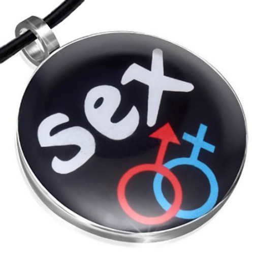 SEX - Male & Female Symbols - Supporter LGBT Pride - Black & White Disc Pendant w/ Chain Necklace Included! transgender pendant, LGBTQ pendants bisexual pride pendant,  pansexual pendant