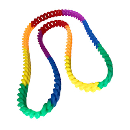 Rainbow Silicone Soft Link Necklace 34" Long - Gay & Lesbian Pride gay necklaces, rainbow necklaces, lesbian necklaces,  pride necklaces, LGBT jewelry, LGBTQ jewellery, gay pride necklaces, rainbow flag necklaces, lesbian pride necklaces,  pride necklaces,