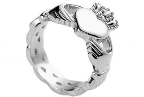 Ladies Claddagh Irish Celtic Ring - Heart & Crown - Top Quality Steel Lovers Ring 