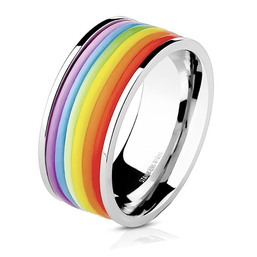 Gay Rubber Rainbow Flag Ring - Gay & Lesbian Pride  lesbian pride ring, gay ring, rainbow rings, gay pride rings, pride rings, pride ring, LGBTQ ring, LGBT rings,  pride rings, pride ring, rainbow ring, LGBT jwelry store, LGBTQ store near me, gay store