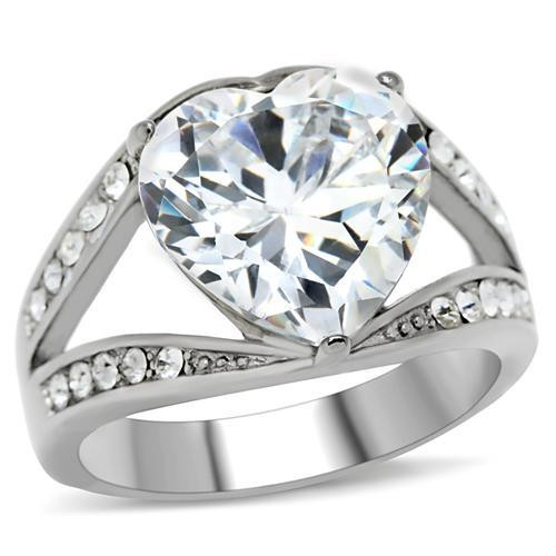 Click to get Big Bursting Heart  Cubic Zirconia Ring  Steel Engagement Ring  Promise Wedding Ring for Women