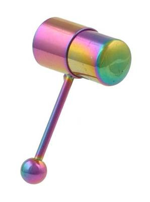 Rainbow Anodized Vibrating Tongue Ring for Pleasure - Gay & Lesbian Pride  Barbell (Body Jewelry) - Pride Shack