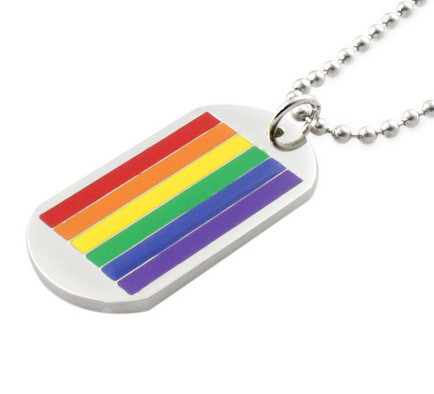 Click to get Classic Gay Flag Rainbow Dog Tag  LGBT Gay and Lesbian Pride Necklace
