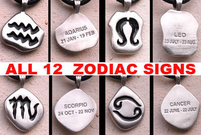 Click to get Horoscope Zodiac Birth Pendant w Black PVC Rope Chain Necklace  Choose from all zodiac signs