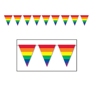 Click to get 12 Foot Rainbow Gay Pride Flag Triangle Stripe Party Banner  LGBT Gay and Lesbian Pride Party Supplies
