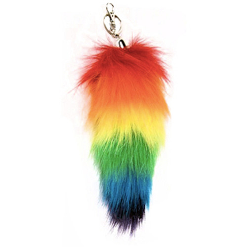 Click to get 12 Inch Rainbow Faux Fox Tail  LGBT Gay and Lesbian Pride Synthetic Keychain Hair Accessory or Belt Clip
