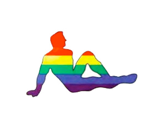 Click to get Mud Flap Male  Hot Guy Rainbow Flag Sticker 3x45 inch  LGBT Male Gay Pride Decal