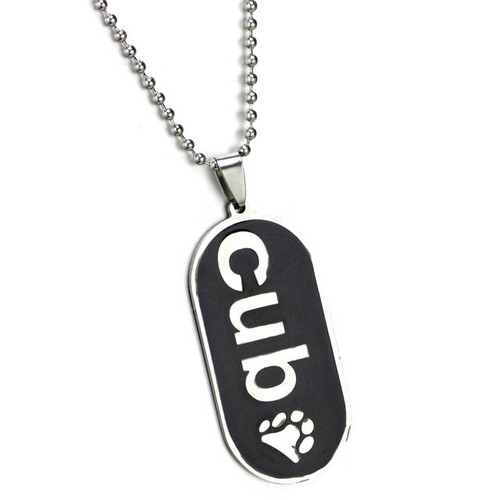 Click to get Pendant Cub with Paw Comical Gay Pride Black Dog Tag Necklace  LGBT Mens Gay Pride Jewelry
