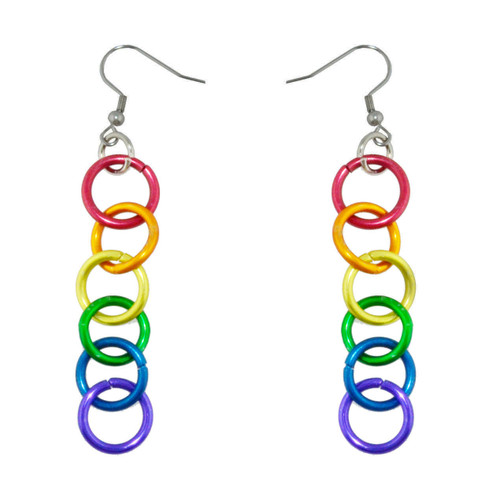 Click to get LGBT Pride Rainbow Linkage Dangle Earrings  Gay and Lesbian Pride Earrings  Gay earring Set