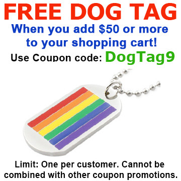 Click to get FREE with 50 or more Coupon Code DOGTAG9  Get 1 LGBT Classic Gay Flag Rainbow Dog Tag  LGBT Gay and Lesbian Pride Necklace