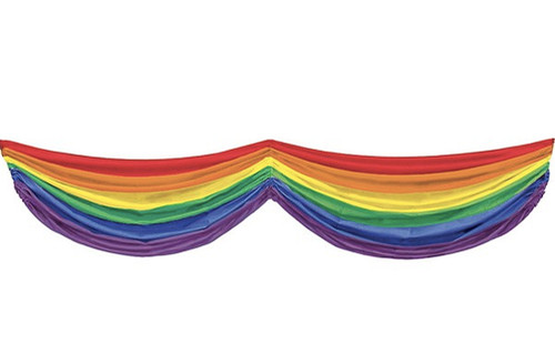 Click to get Large 5 Foot Rainbow Gay Pride Flag Fabric Bunting Home or Party Banner Adjustable  LGBT Gay and Lesbian Pride Party Supplies  Home Decor