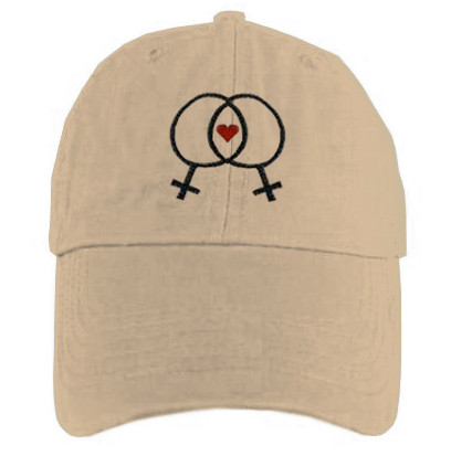 Click to get Tan Baseball Cap with Double Venus Lesbian Female Symbols and Mini Heart  LGBT Lesbian Pride Hat Lesbian Pride Clothing  Apparel