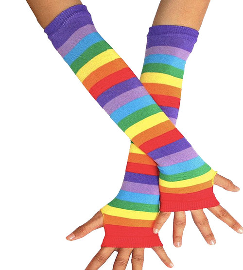Click to get Rainbow Gay Pride Arm Warmers Pair  LGBT Gay and Lesbian Pride Apparel and Clothing