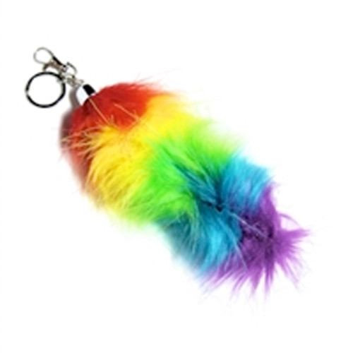 Click to get 6 Inch Rainbow Faux Fox Tail  LGBT Gay and Lesbian Pride Synthetic Keychain Hair Accessory or Belt Clip
