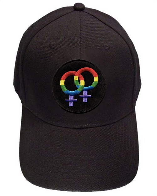 Click to get Black Baseball Cap with Rainbow Double Venus Lesbian Female Symbols  LGBT Lesbian Pride Hat Lesbian Pride Clothing  Apparel