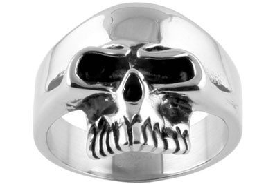 Skull Ring - Gothic Biker Ring 316L Stainless Steel Band