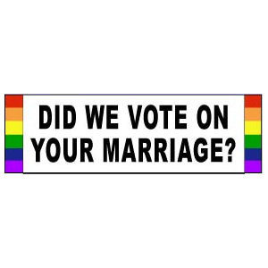 Click to get Did We Vote on Your Marriage  Rainbow Pride LGBT Gay and Lesbian Rights Sticker for car