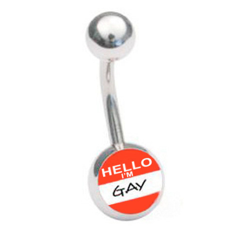 Click to get Hello Im Gay  LGBT Gay and Lesbian Pride Navel  Belly Ring Body Jewelry Steel