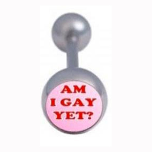 Click to get Am I Gay Yet  Gay and Lesbian Pride Tongue Ring Barbell Body Jewelry Steel