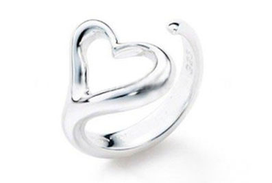 Click to get Heart Ring  Adjustable  One Size Fits All 925 Sterling Silver Electroplated Ring