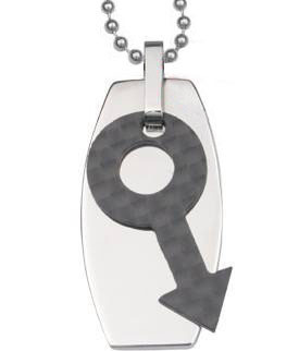 Click to get A Slanted Male Symbol on Dog Tag Gay Pendant  Gay Necklace