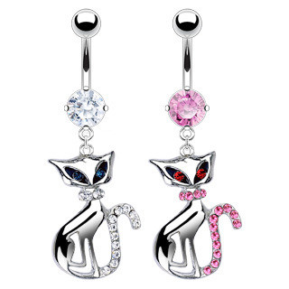 Click to get Jazzy Cat  Friendship Navel Ring Belly  Body Jewelry Pink or Light Blue CZ